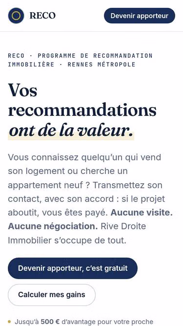 Screenshot of reco.immo