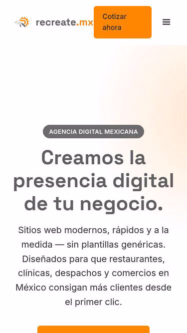 Screenshot of recreate.mx
