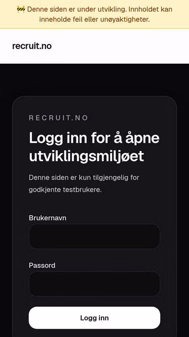 Screenshot of recruit.no