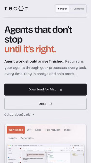 Screenshot of recur.build