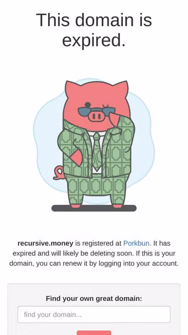Screenshot of recursive.money