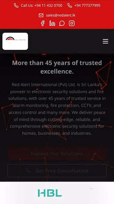 Screenshot of redalert.lk