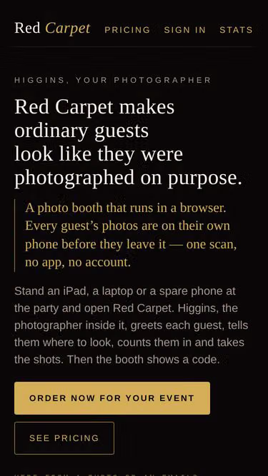 Screenshot of redcarpet.photo
