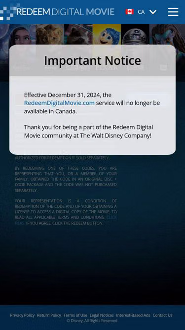 Screenshot of redeemdigitalhd.org