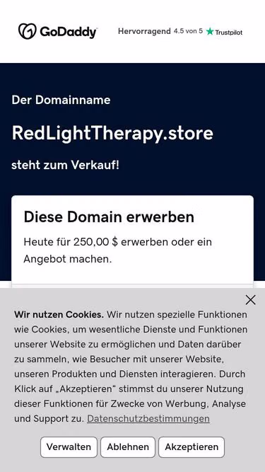 Screenshot of redlighttherapy.store