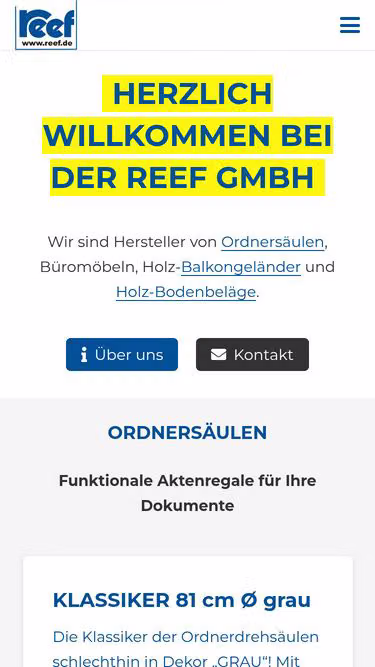 Screenshot of reef.de