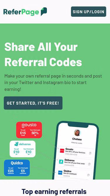 Screenshot of refer.page