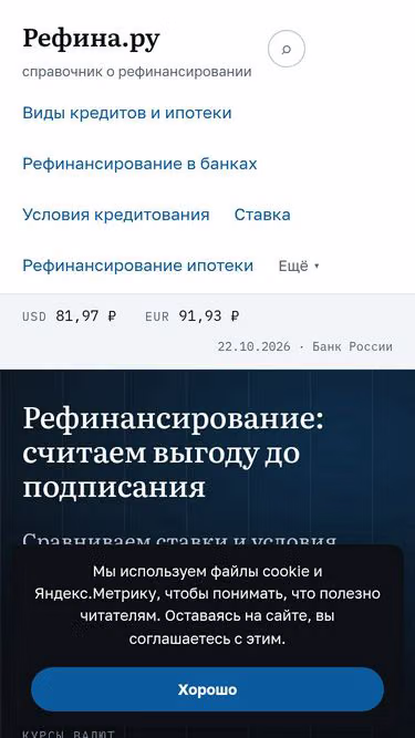 Screenshot of refina.ru