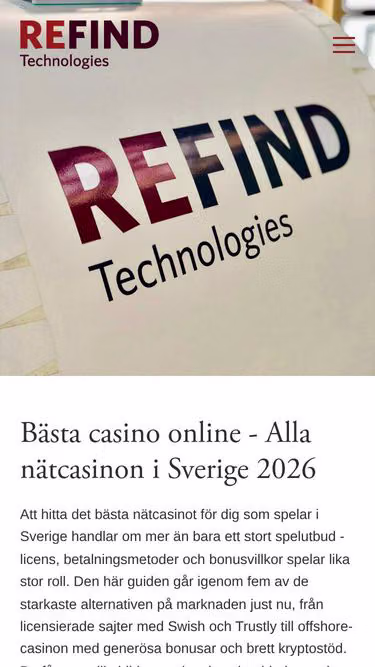Screenshot of refind.se