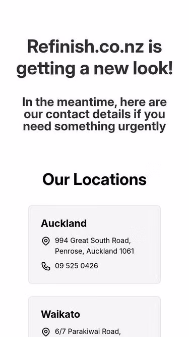 Screenshot of refinish.co.nz