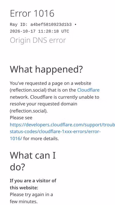 Screenshot of reflection.social