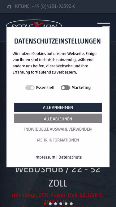 Screenshot of reflexion.de