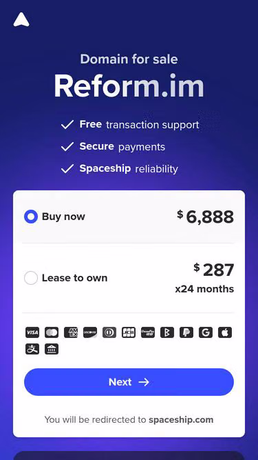 Screenshot of reform.im