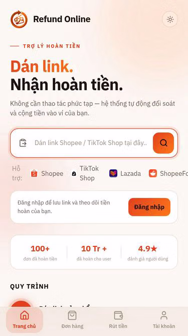 Screenshot of refund.io.vn