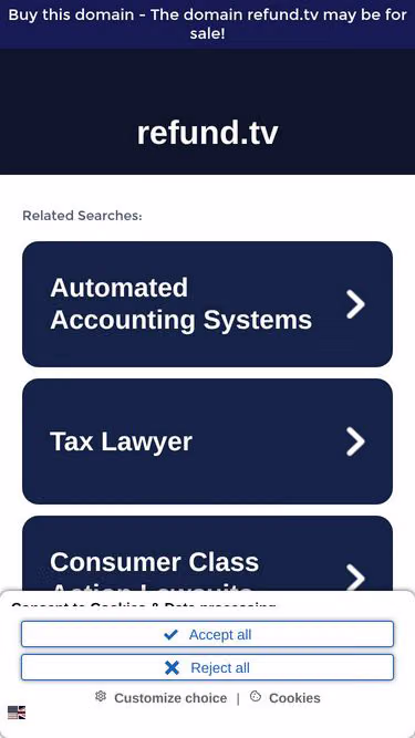 Screenshot of refund.tv