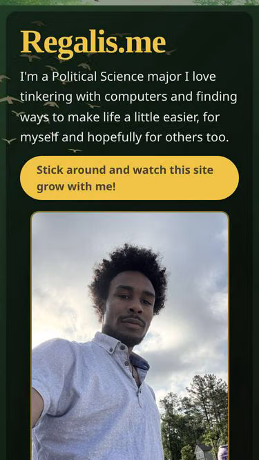 Screenshot of regalis.me