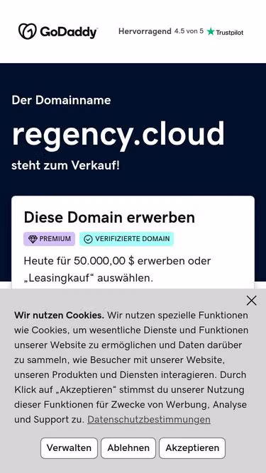 Screenshot of regency.cloud