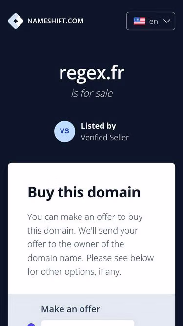 Screenshot of regex.fr