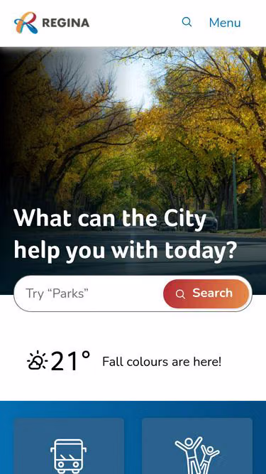 Screenshot of regina.ca