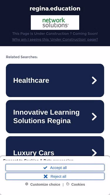 Screenshot of regina.education