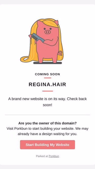Screenshot of regina.hair