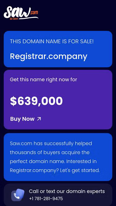 Screenshot of registrar.company