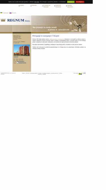 Screenshot of regnum.si