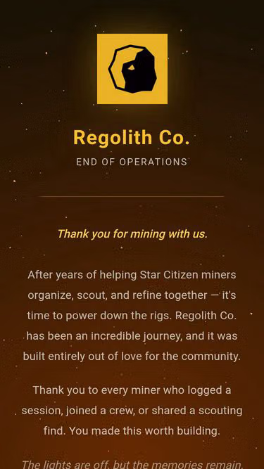 Screenshot of regolith.rocks