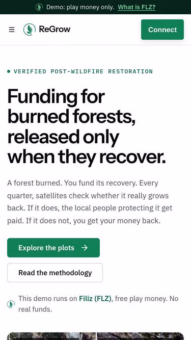 Screenshot of regrow.living