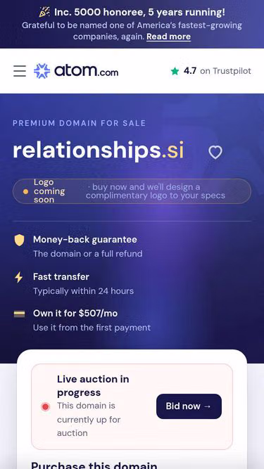 Screenshot of relationships.si
