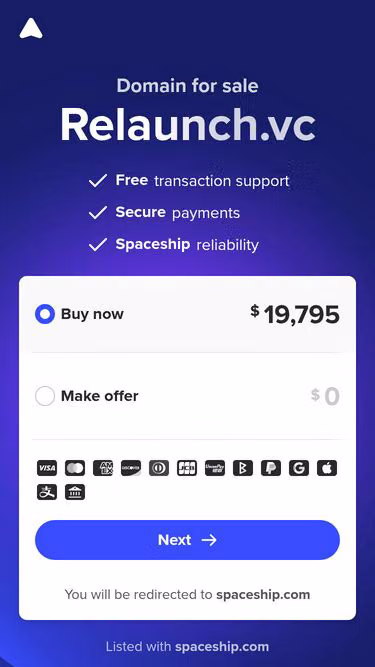 Screenshot of relaunch.vc