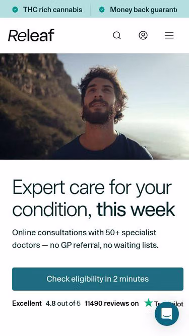 Screenshot of releaf.health