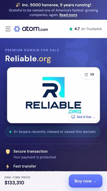 Screenshot of reliable.org