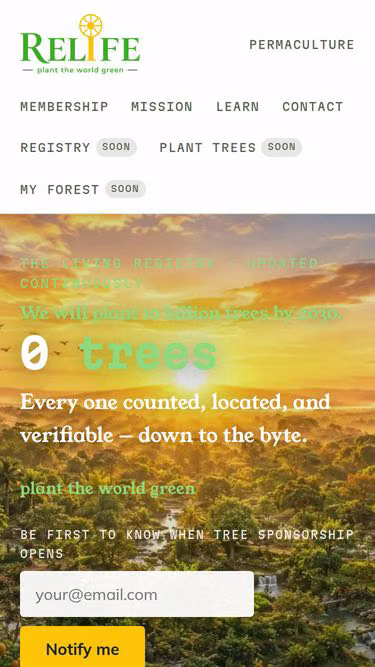 Screenshot of relife.green