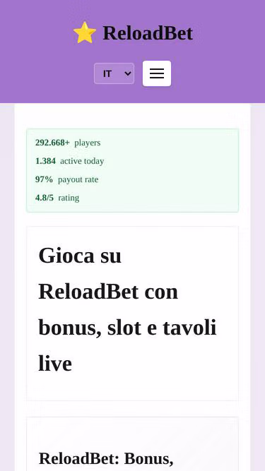 Screenshot of reloadbet.io