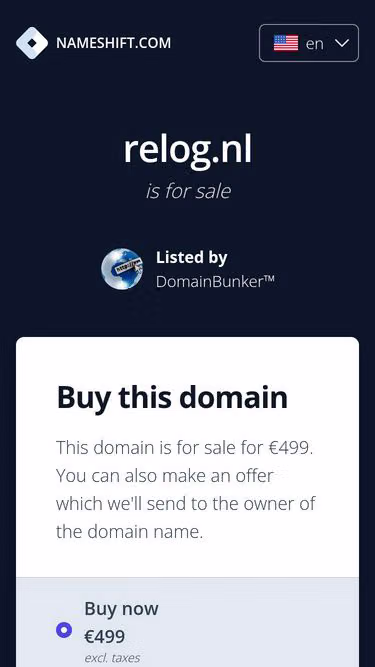 Screenshot of relog.nl