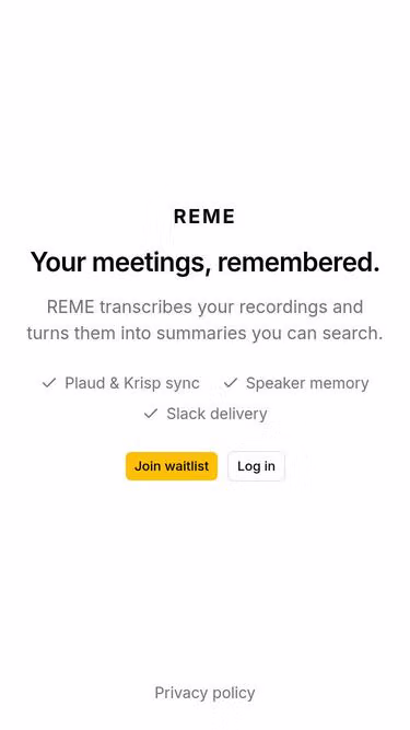 Screenshot of reme.day