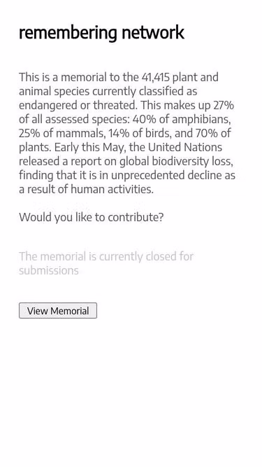Screenshot of remembering.network