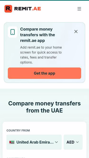 Screenshot of remit.ae