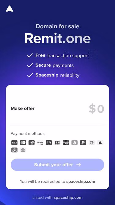Screenshot of remit.one