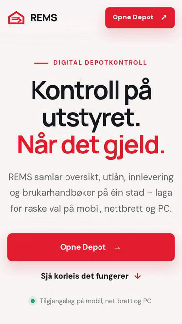 Screenshot of rems.no