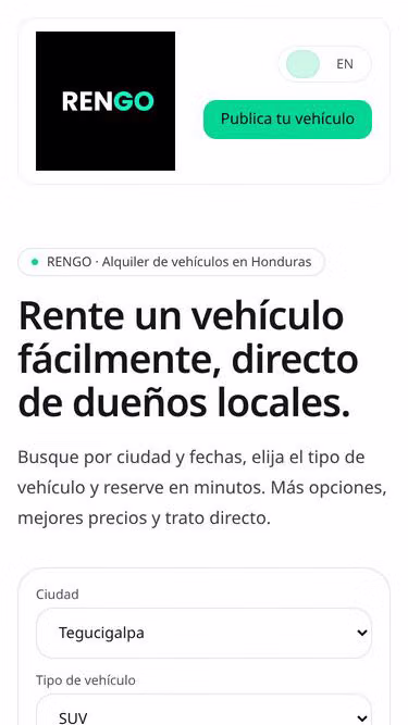 Screenshot of rengo.hn