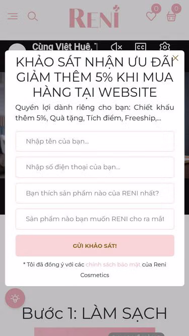 Screenshot of reni.vn