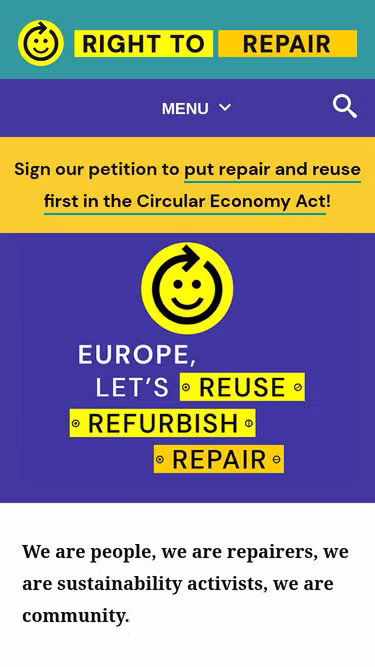 Screenshot of repair.eu