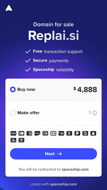 Screenshot of replai.si