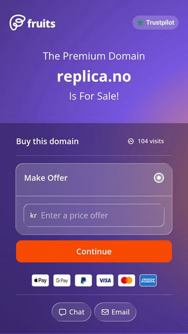 Screenshot of replica.no
