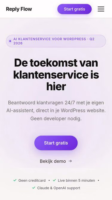 Screenshot of replyflow.nl