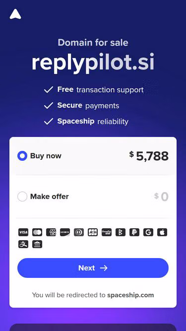 Screenshot of replypilot.si
