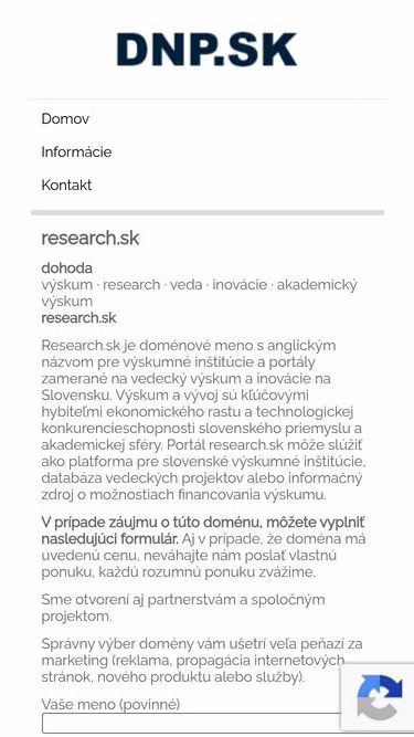 Screenshot of research.sk