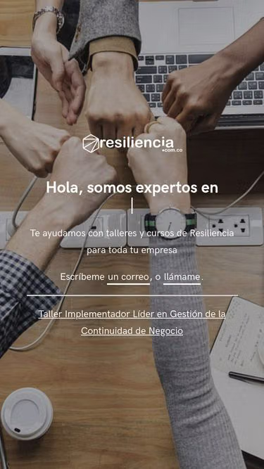 Screenshot of resiliencia.com.co